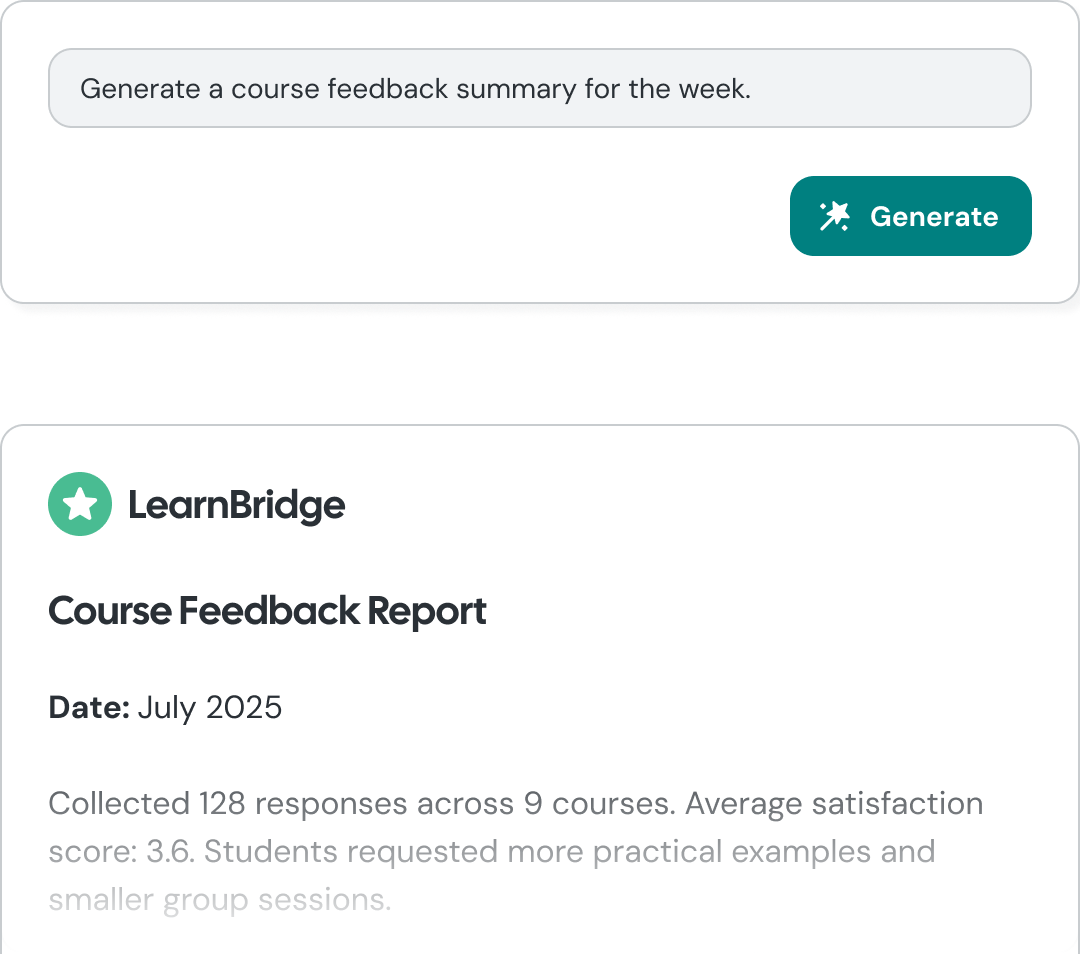 AI report generation showing a professional report being created