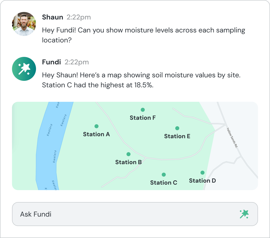 AI chat interface showing conversation with form submissions