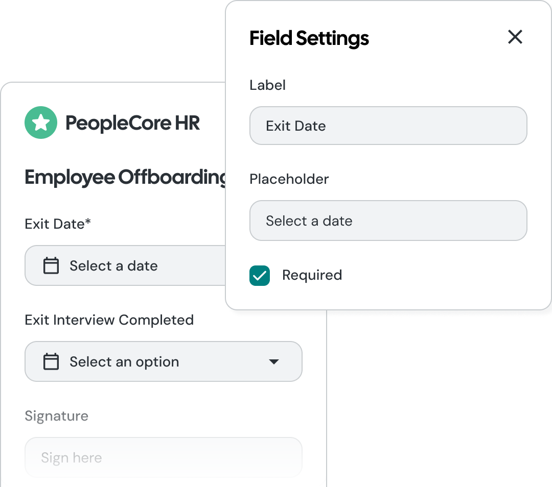 Form template builder showing reusable form components