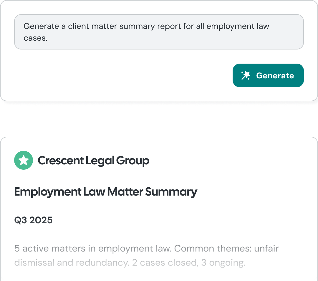 AI report generation showing a professional report being created