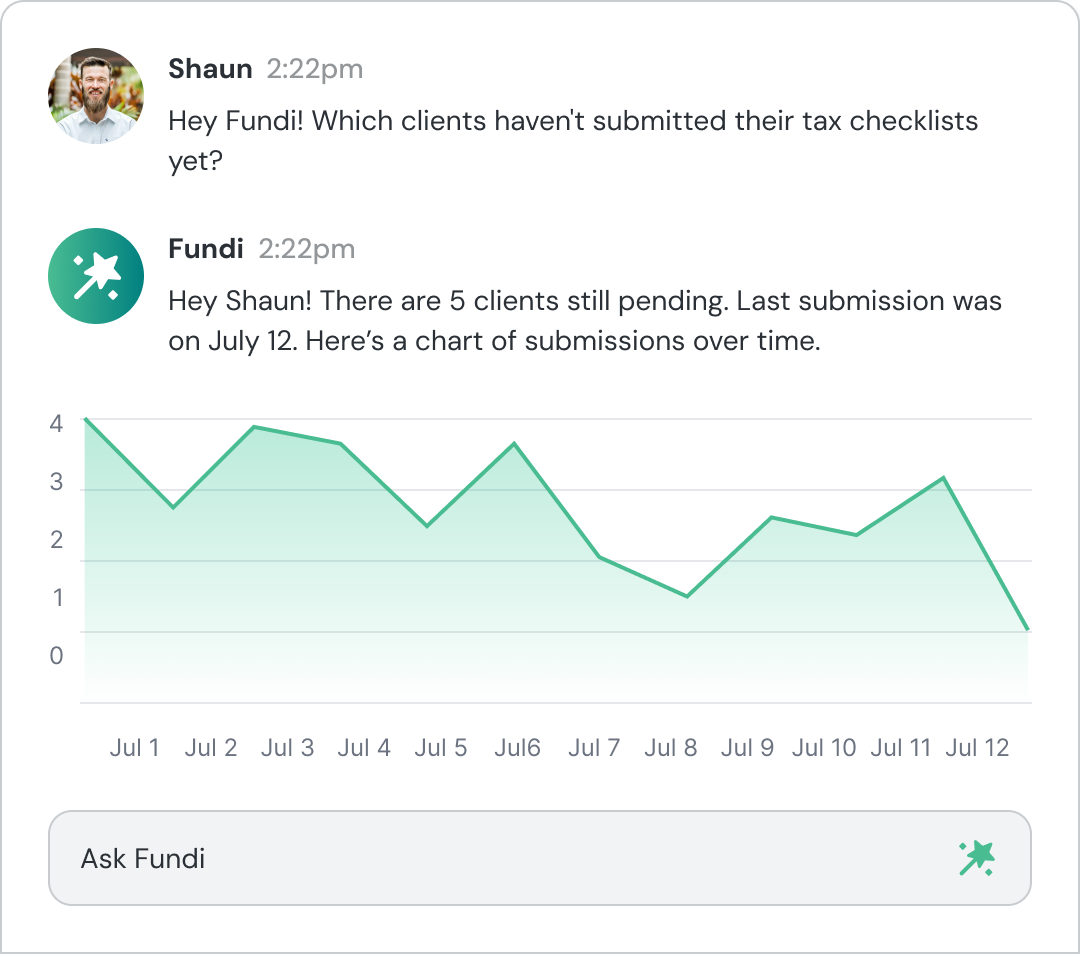 AI chat interface showing conversation with form submissions