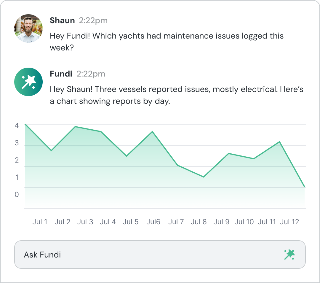 AI chat interface showing conversation with form submissions