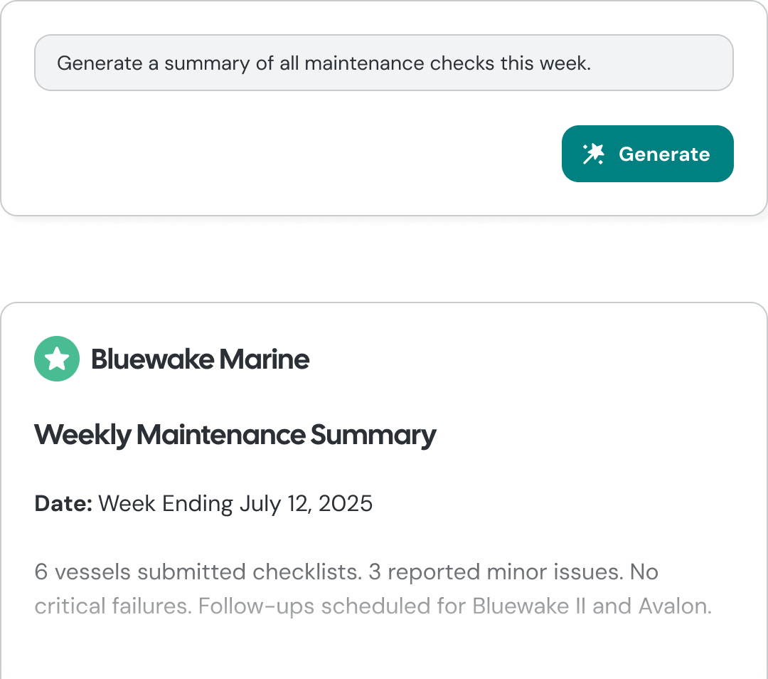 AI report generation showing a professional report being created